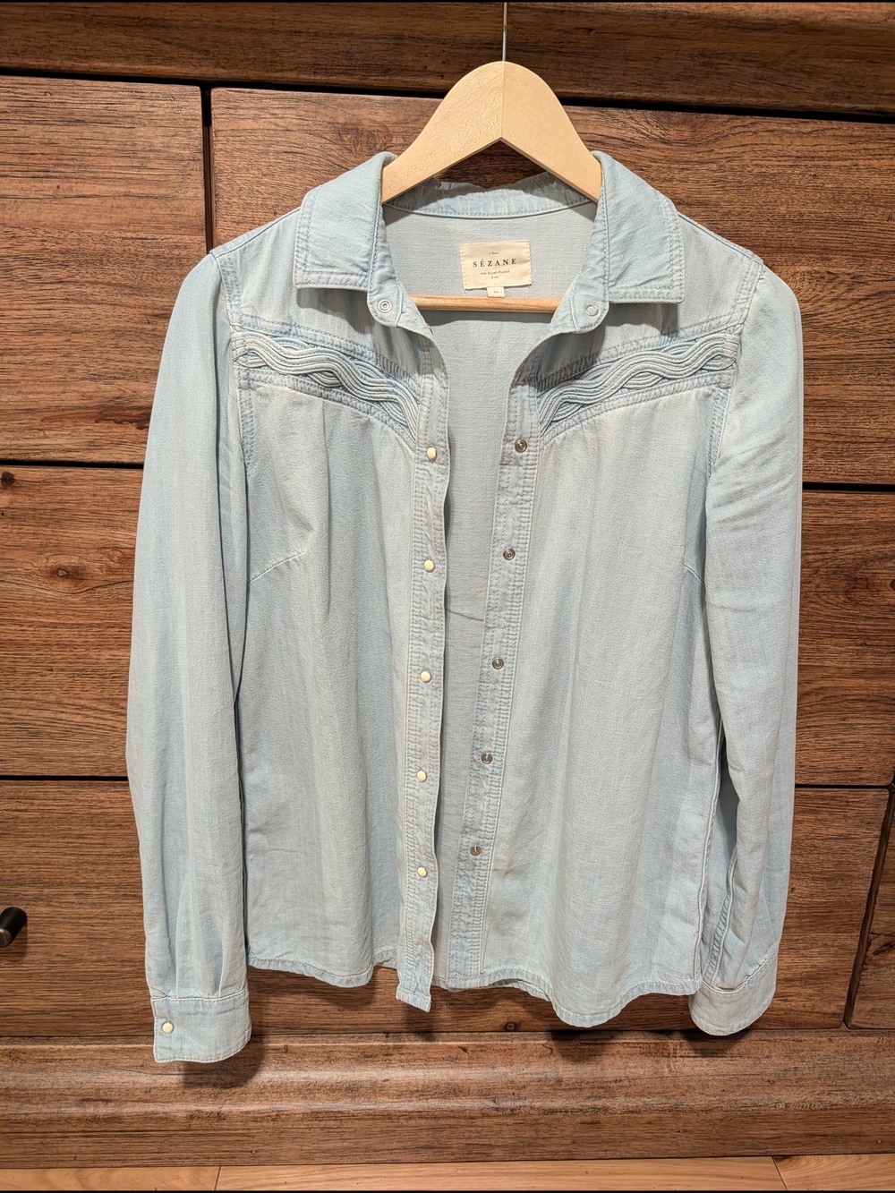 Sezane Chemise Beckett Bleu Size 36